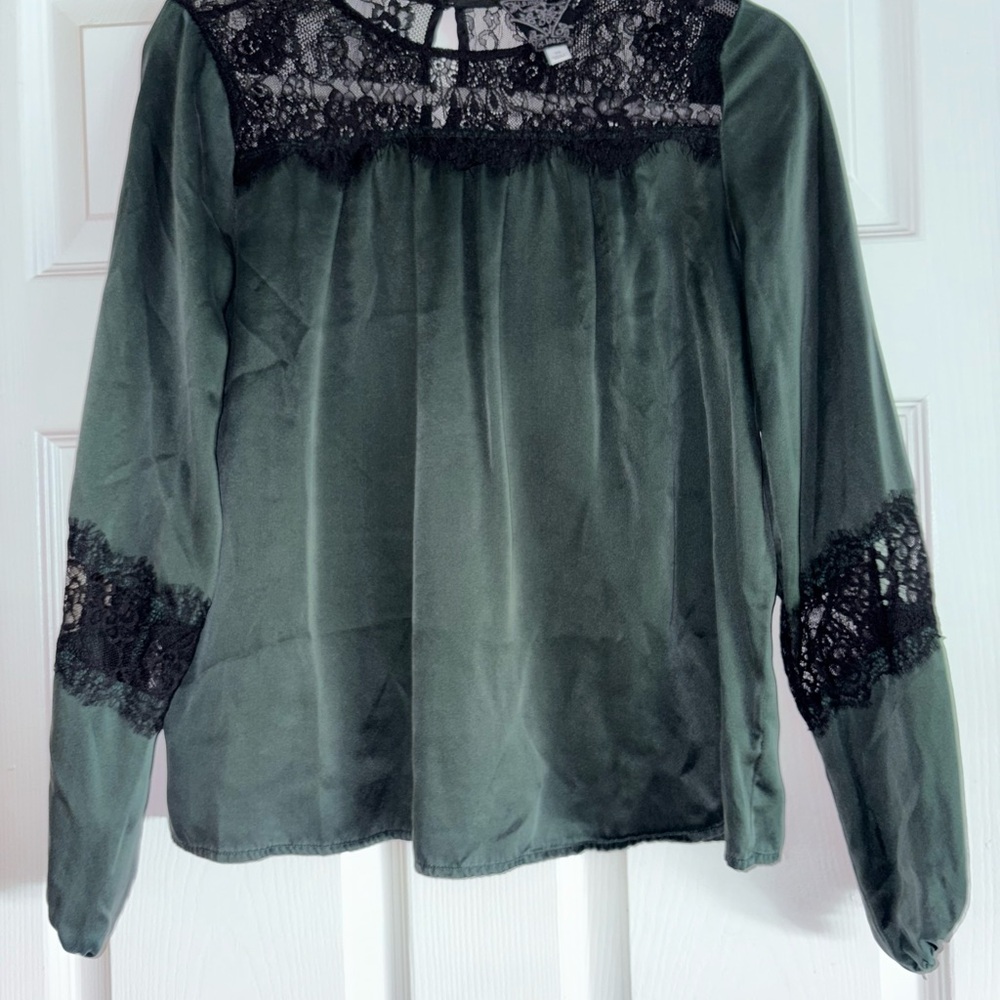 Green Midnight Silk Blouse